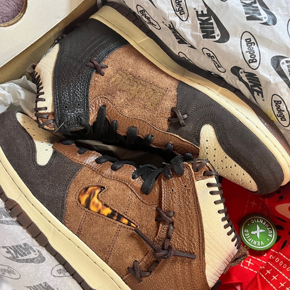 Mens Nike dunk high bodega legend fauna brown size 9
